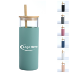 17oz Bamboo Cap Glass Drink Bottle