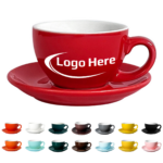 10oz Porcelain Coffee Mug with Saucer