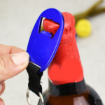 Aluminum Bottle Opener Keychain with Strap - Image 3