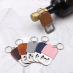 Leather Steel Bottle Opener Keychain - Image 5