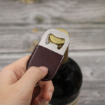 Leather Steel Bottle Opener Keychain - Image 4