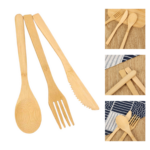 Bamboo Utensil Set with Jute Pouch - Image 2