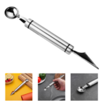 Dual-headed Stainless Steel Spoon with Carve Knife - Image 2