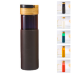 20oz Glass Water Bottle with Bamboo Lid - Image 2