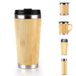 16oz Stainless Steel Bamboo Travel Tumbler - Image 2