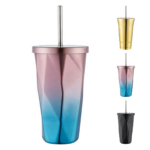 15oz Stainless Steel Coffee Tumbler with Lid and Straw - Image 2