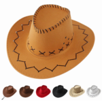 Western Ethnic Style Suede Cowboy Hat - Image 2