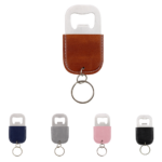 Leather Steel Bottle Opener Keychain - Image 2