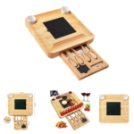 Bamboo Cheese Board Set - Image 2