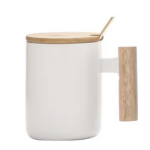 12oz Ceramic Mug with Wooden Handle and Lid - Image 10