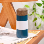 5oz Mini Stainless Steel Bottle with Woodgrain Lid - Image 8