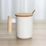 12oz Ceramic Mug with Wooden Handle and Lid - Image 9