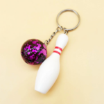 Bowling Pin Shape Plastic Keychain - Image 6