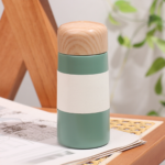 5oz Mini Stainless Steel Bottle with Woodgrain Lid - Image 6