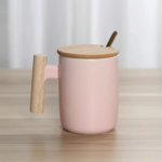 12oz Ceramic Mug with Wooden Handle and Lid - Image 7