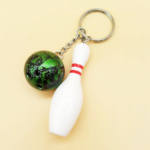 Bowling Pin Shape Plastic Keychain - Image 4