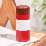 5oz Mini Stainless Steel Bottle with Woodgrain Lid - Image 5