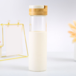 20oz Glass Water Bottle with Bamboo Lid - Image 3